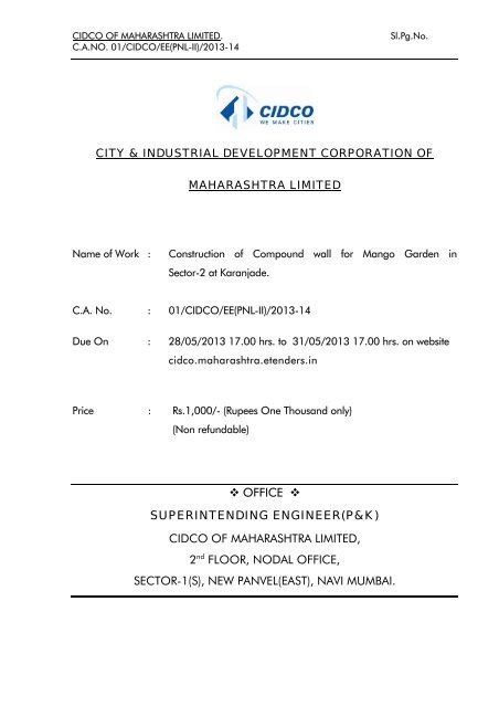 cidco e office|C I D C O Limited.